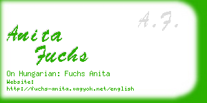 anita fuchs business card